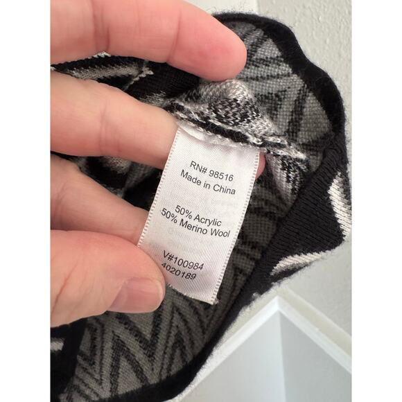 Coldwater Creek Wool Blend Black and White Zip Front Sweater Size 1X - Picture 6 of 6